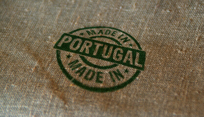 Fototapeta na wymiar Made in Portugal stamp and stamping