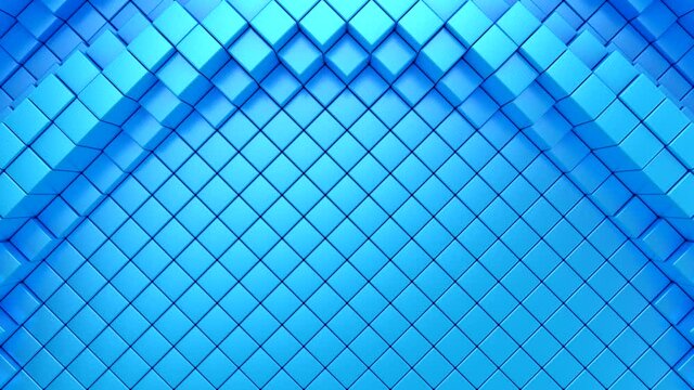 Rhombuses Form A Wave. Abstract motion, 3d rendering, 4k resolution
