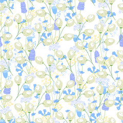 Seamless  easter pattern with pussy willow