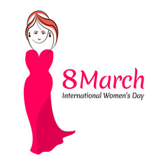 illustration of Happy Women's Day greetings background. Vector template with women for card, poster, flyer and other users . vector illustration eps10 graphic