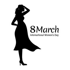 illustration of Happy Women's Day greetings background. Vector template with women for card, poster, flyer and other users . vector illustration eps10 graphic