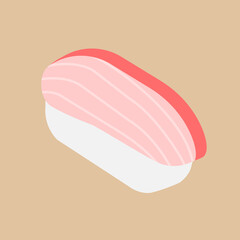 Flat vector icon of sushi Red sea bream