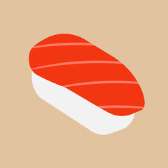 Flat vector icon of sushi Tuna