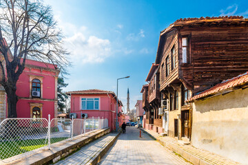 Fototapeta na wymiar Old street view in Edirne City of Turkey