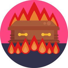 funeral icon. outline thin line icon. vector. illustration 