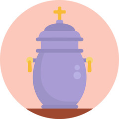 funeral icon. icon urn. outline thin line icon. vector. illustration 