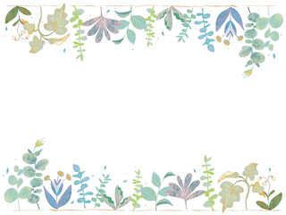 春の優しい色使いのオシャレな植物やお花の白バックのイラスト Wall Mural こみち 奥村 春の優しい色使いのオシャレな植物やお花の白バックのイラスト Wall Mural こみち 奥村