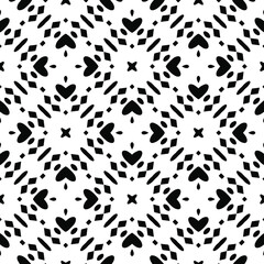 Black and white texture. Abstract seamless geometric pattern.