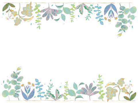 春の花と葉っぱのオシャレなフレームイラスト素材 Stock Illustration Adobe Stock