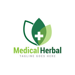 Medical leaf earth nature save logo icon vector template.