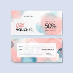 Front and back sides of luxury gift voucher