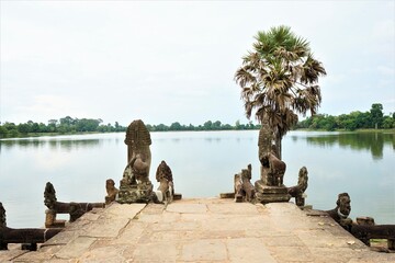 Srah Srang reservoir in Angkor Thom, Siem Reap, Cambodia