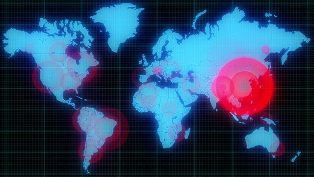 world map corona virus pandemic animation