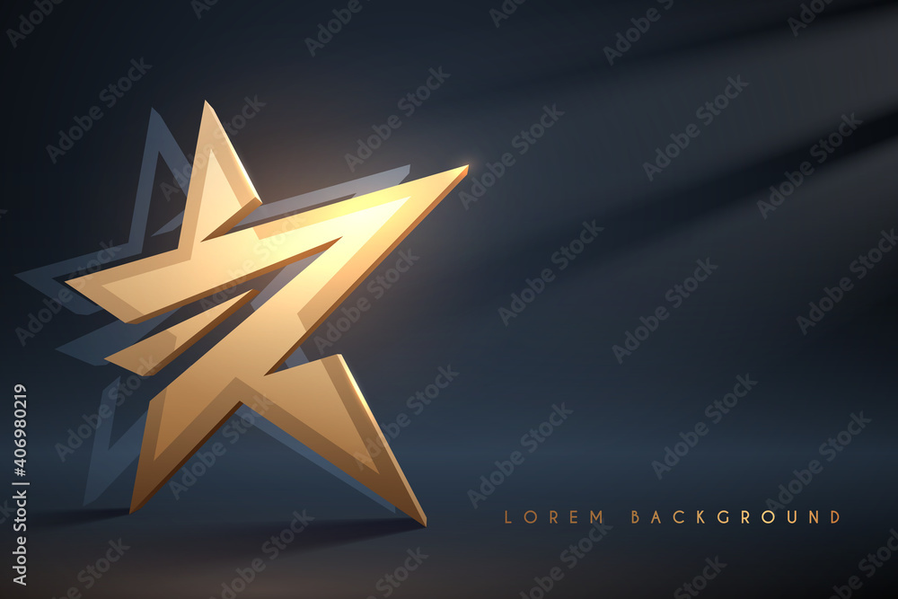 Canvas Prints golden star on dark background with light effect