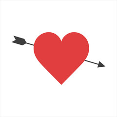 vector image of heart arrow icon on white background