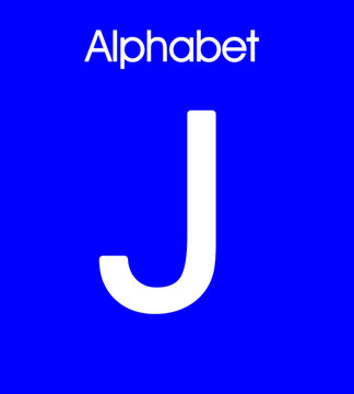 alphabet J with blue background