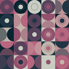 Mid-Century Aesthetics Artwork With Abstract Vector Pattern Design And Geometric Shapes
