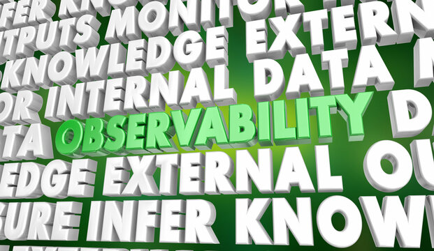 Observability Data Monitoring External Outputs Insights Word Background 3d Illustration