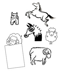 馬,ひつじ