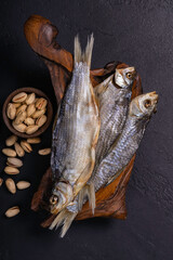 animal, stack, top, sun, meal, ingredient, heap, gourmet, table, beverage, pile, group, homemade, preserving, plate, brown, space, nature, wooden, bowl, salted, dry, seafood, salty, fish, food, delici