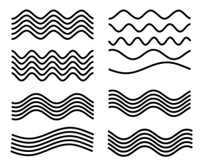 Design elements. Wave of many gray lines. Abstract wavy stripes on white background isolated. Creative line art