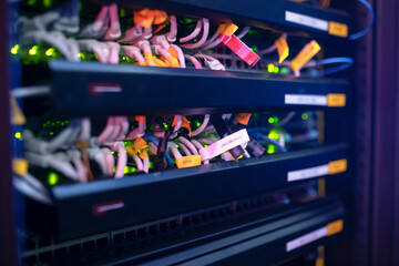 Cable in cable trays in the data center