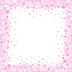 Fun hand drawn love design, colorful doodle hearts background, great for banners, wallpapers, textiles - vector design