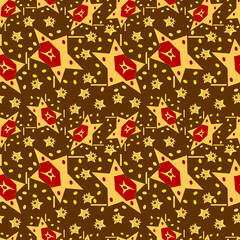 Interstellar seamless pattern, watercolor art.