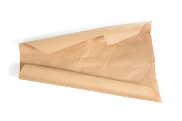 roll of brown wrapping paper isolated on a white background