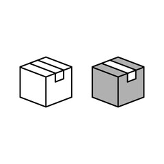 Set of Box icon in flat style. Vector