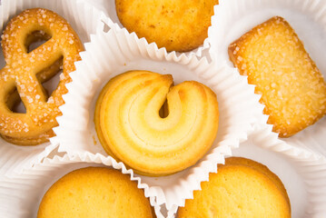 set of fresh cookies in a beautiful curly packaging