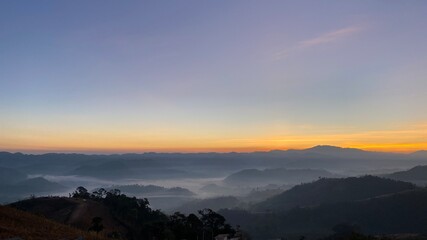sunset in the mountains