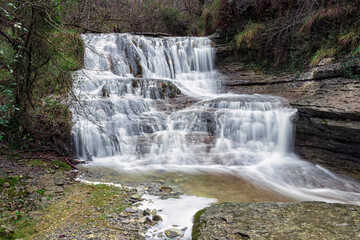 waterfall in the river nervion in the basque country