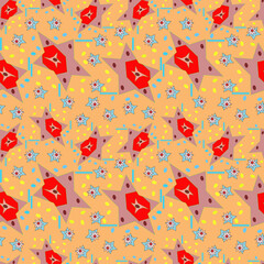 Interstellar seamless pattern, watercolor art.