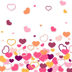 Valentine's day greeting card with hearts, vector illustration.