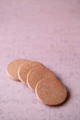 Chocolate Shortcrust Cookies, on a light brown background.