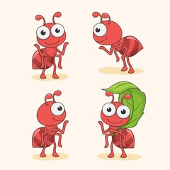 Ant Cartoon Animals Cute Insect Set Collections