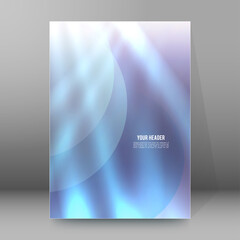 Blue background advertising brochure design elements. Blurry light glowing graphic form for elegant flyer. Blur illustration 10 for booklet layout, wellness leaflet, newsletters