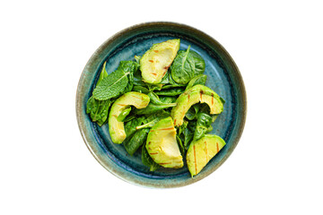 avocado salad fried grilled and lettuce spinach arugula snack barbecue vegetables ready to eat on the table for healthy meal outdoor top view copy space text food background rustic image 