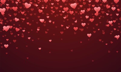 Romantic background for Valentines Day with hearts. Vector illustration with empty place for your text and design