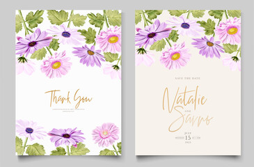 watercolor chrysanthemum invitation card