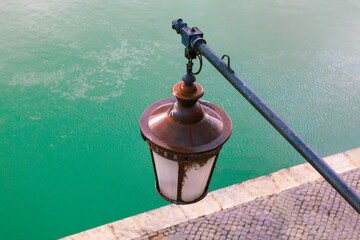 Riverside Street Lamp . Lamppost in medieval style 