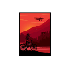 mountain biker on the sidehills