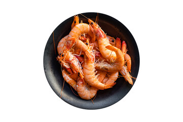 shrimp boiled prawn seafood crustacean on the table for meal snack outdoor top view copy space for text food background rustic image diet pescetarian