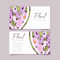 watercolor chrysanthemum business card