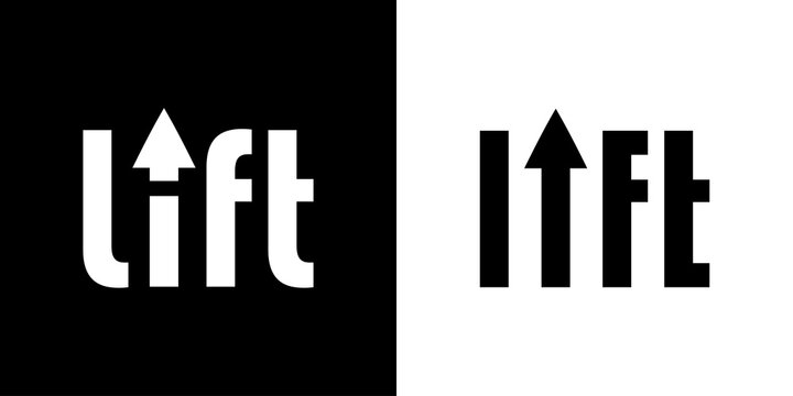 Modern professional typography logo. lift logo and arrow