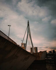 Erasmus Bridge Rotterdam by sunset