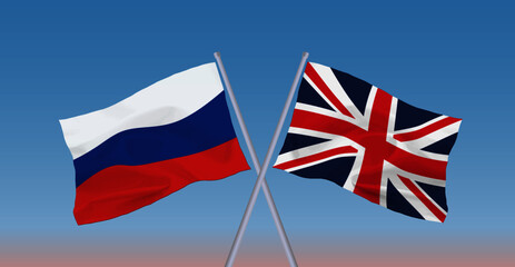 イギリス国旗　ロシア国旗