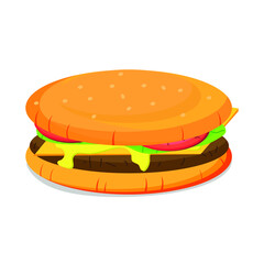 hamburger on a white, burger vector illustration