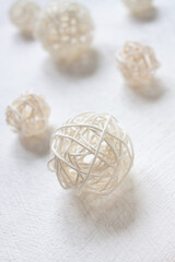 Vertical composition in pastel colors. White and beige shapes. Minimalist trendy style.	